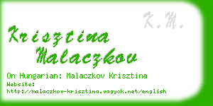 krisztina malaczkov business card